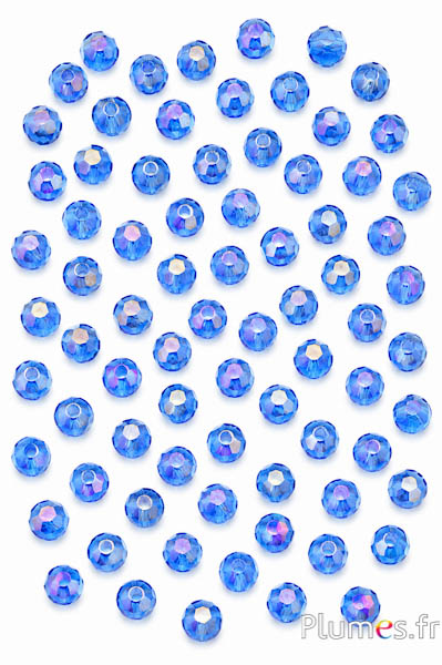Facettierte Glasperlen - Ø 10 mm - blau irisierend